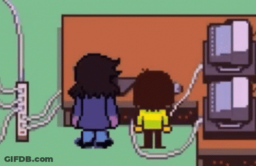 Video Game Character Saying Hello Chat To Monster GIF