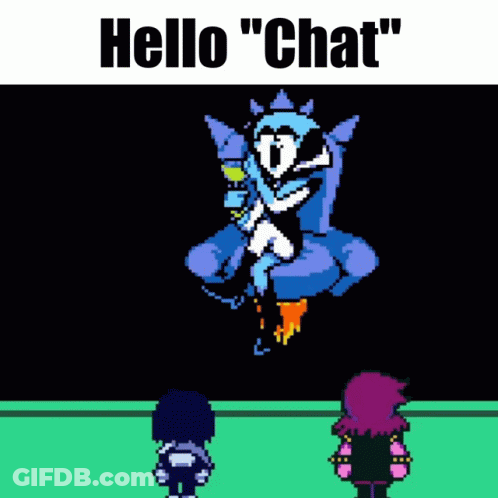 Video Game Character Saying Hello Chat To Monster GIF