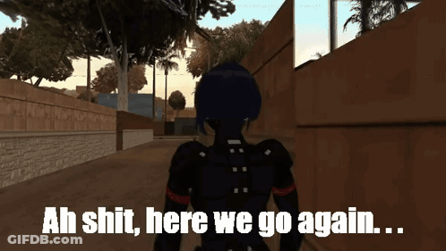 Video Game Character Saying Here We Go Again GIF