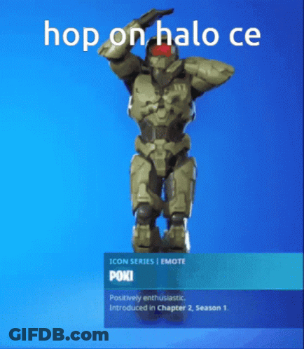 Video Game Character Saying Hop On Halo CE GIF