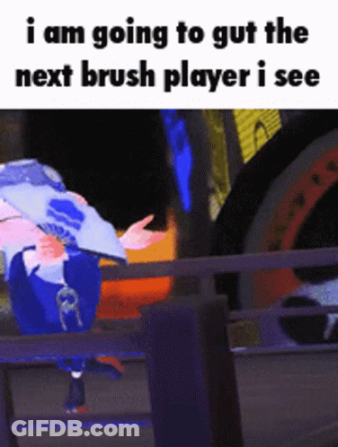 Video Game Character Saying I Am Going To Gut The Next Brush Player I See GIF