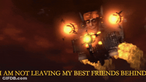 Video Game Character Saying I Am Not Leaving My Best Friends Behind GIF