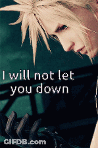 Video Game Character Saying I Will Not Let You Down GIF
