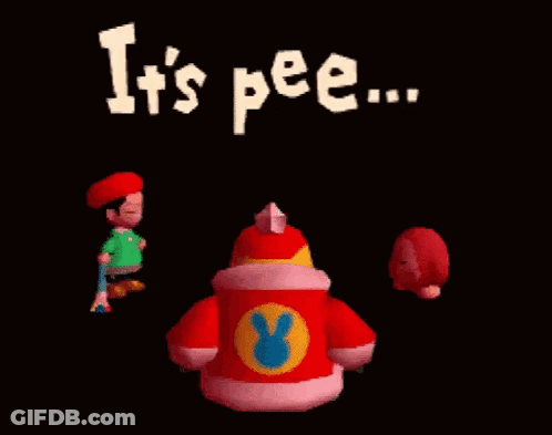 Video Game Character Saying It's Pee GIF