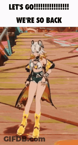 Video Game Character Saying Let's Go We're So Back GIF