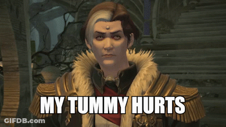 Video Game Character Saying My Tummy Hurts GIF