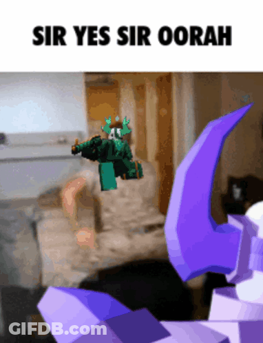 Video Game Character Saying Sir Yes Sir Oorah GIF