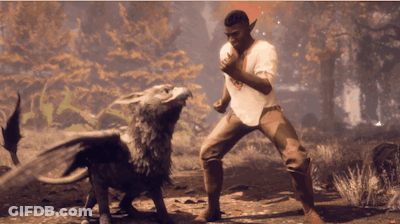 Video Game Character Says Enchantment In Dark Room GIF