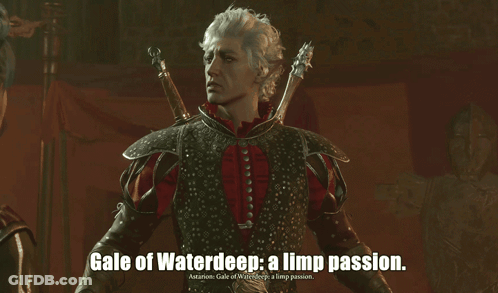 Video Game Character Says Gale Of Waterdeep A Limp Passion GIF
