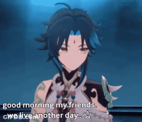 Video Game Character Says Good Morning My Friends We Live Another Day GIF