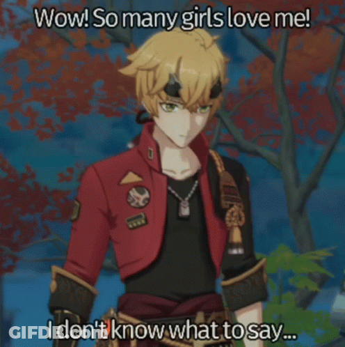 Video Game Character Says Wow So Many Girls Love Me GIF