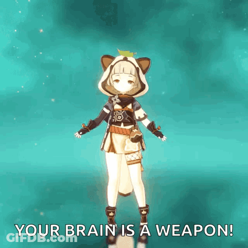Video Game Character Says Your Brain Is A Weapon GIF