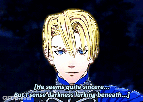 Video Game Character Seems Quite Sincere But I Sense Darkness GIF