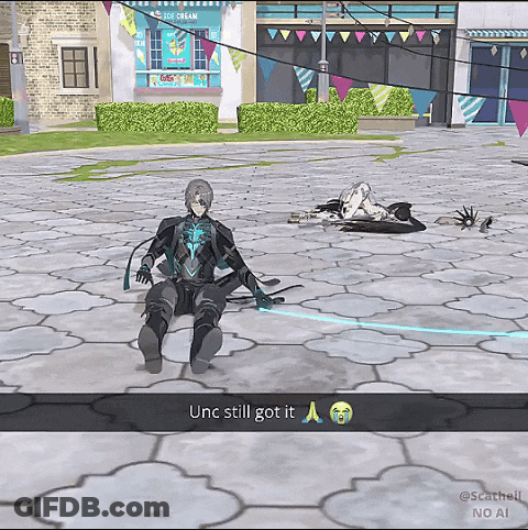 Video Game Character Sitting On Ground Unc Still Got It GIF