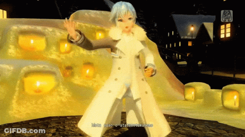 Video Game Character Standing Before Wall Of Candles Saying Hiiro GIF