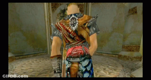 Video Game Character Standing In Hallway GIF