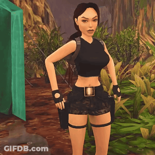 Video Game Character Standing In Jungle GIF