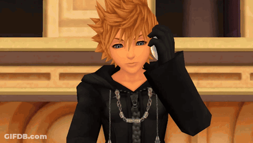 Video Game Character Talking On Cellphone GIF