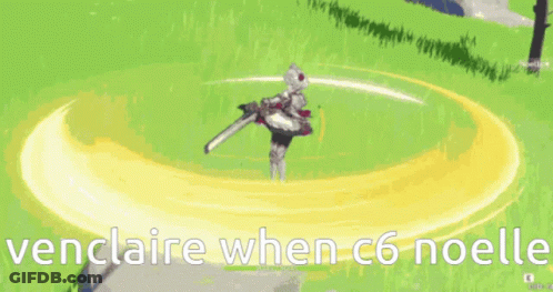 Video Game Character Venclaire C6 Noelle Holding Sword GIF