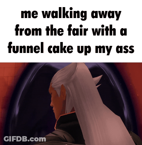 Video Game Character Walking Away With Funnel Cake GIF