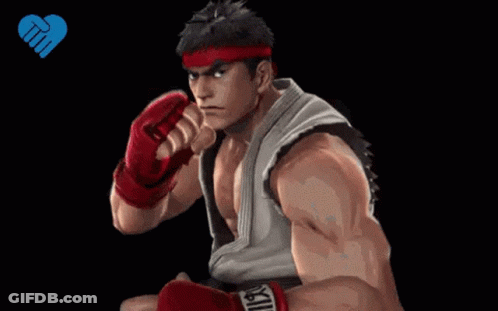 Video Game Character Wearing Red Boxing Gloves GIF