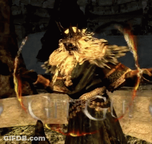 Video Game Character With Beard And Crown Saying Gifu GIF
