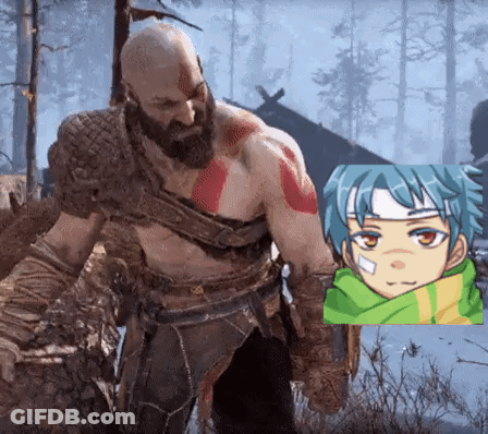 Video Game Character With Beard And Head Bandage GIF