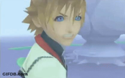 Video Game Character With Blonde Hair And Red Tie GIF