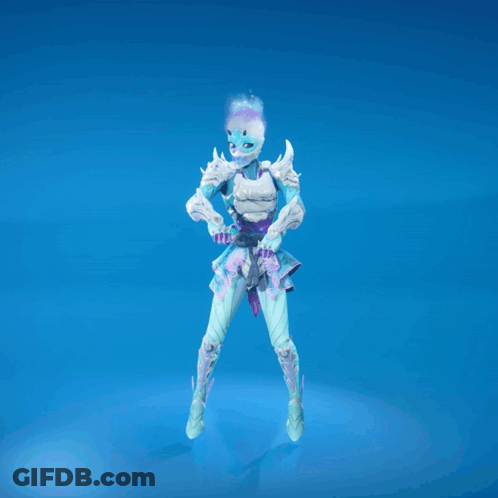 Video Game Character With Blue And Purple Face GIF