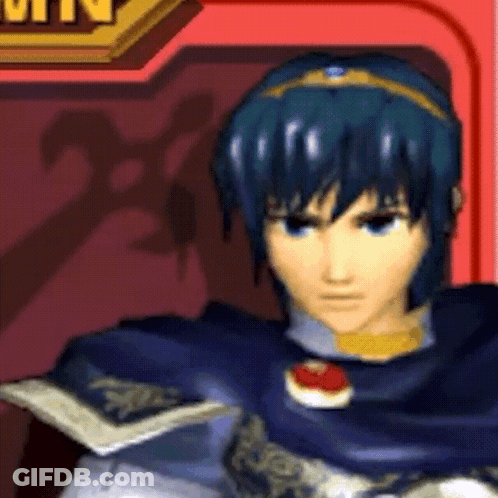 Video Game Character With Blue Hair And Crown GIF