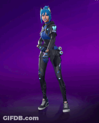 Video Game Character With Blue Hair Kicking Leg GIF