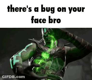 Video Game Character With Bug On Face GIF