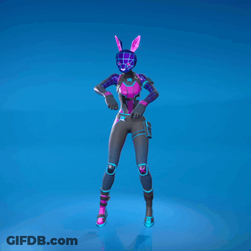 Video Game Character With Bunny Ears And Mask GIF