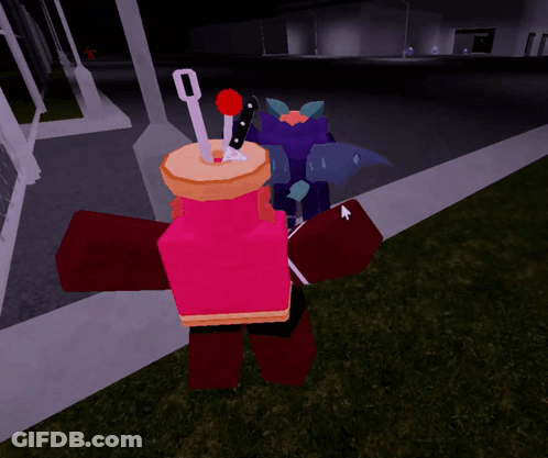 Video Game Character With Cake On Head GIF