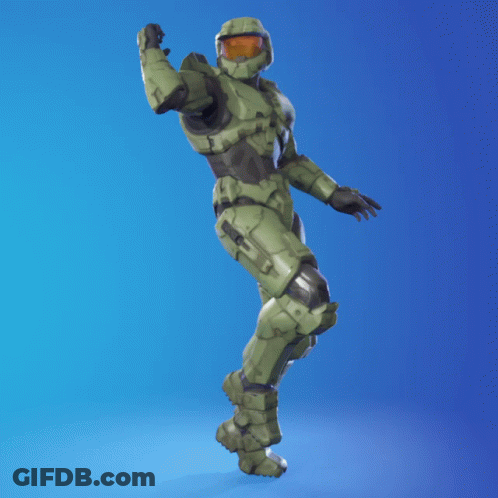 Video Game Character With Chief Helmet GIF