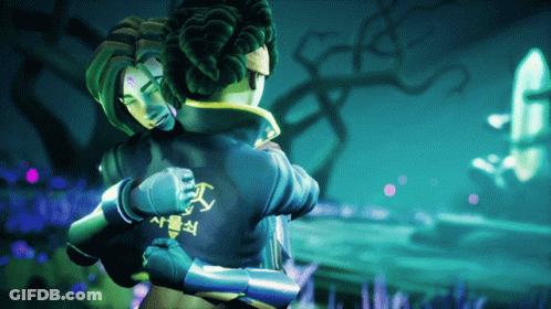 Video Game Character With Chinese Writing On Jacket GIF