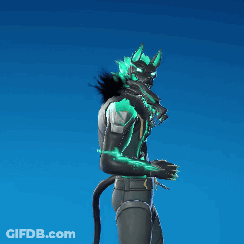 Video Game Character With Glowing Green Claws And Tail GIF