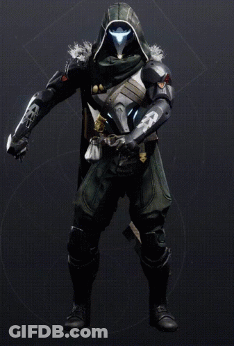 Video Game Character With Hood And Belt GIF