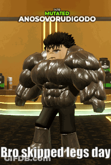 Video Game Character With Huge Muscles Bro Skipped Legs Day GIF