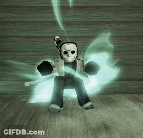 Video Game Character With Jason Voorhees Mask GIF