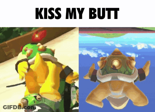 Video Game Character With Kiss My Butt GIF
