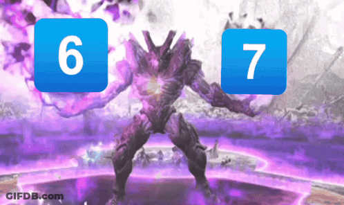 Video Game Character With Numbers 6 And 7 GIF