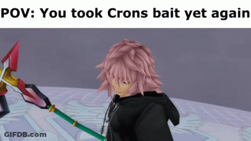 Video Game Character With Pink Hair You Took Crons Bait Yet Again GIF