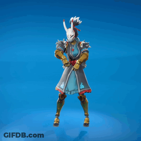 Video Game Character With Rabbit Mask GIF