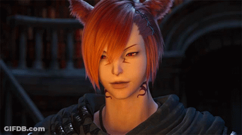 Video Game Character With Red Hair And Cat Ears GIF