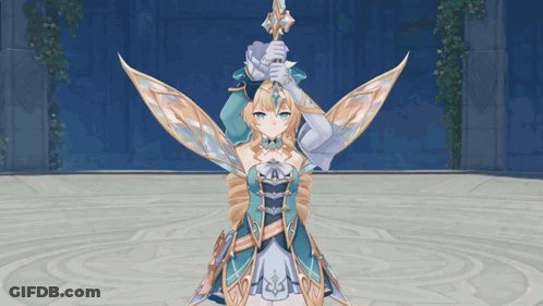Video Game Character With Wings Holding Sword GIF