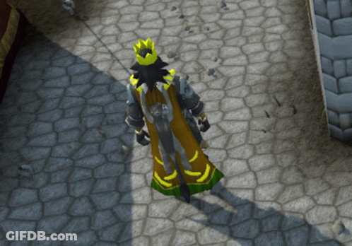 Video Game Character With Yellow Cape And Crown GIF