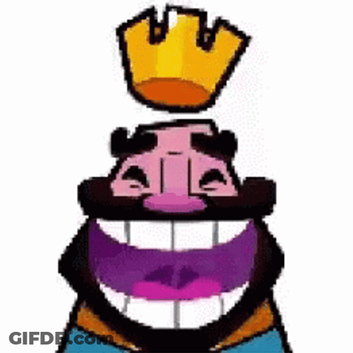 Video Game Clash Royale Laughing King Emote GIF