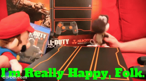 Video Game Console With Im Really Happy Folk GIF