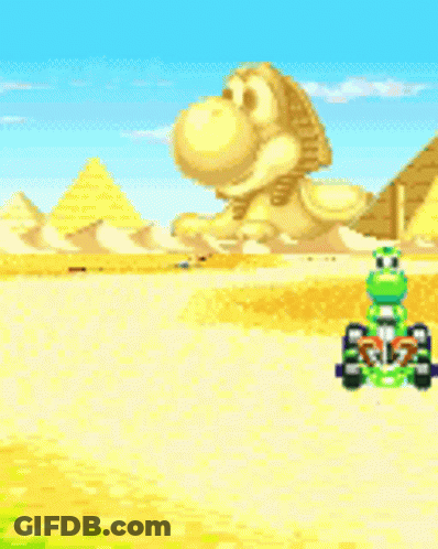 Video Game Giant Sphinx And Green Frog GIF